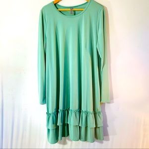 HONEYME CURVY SEA FOAM GREEN DROP WAIST DRESS